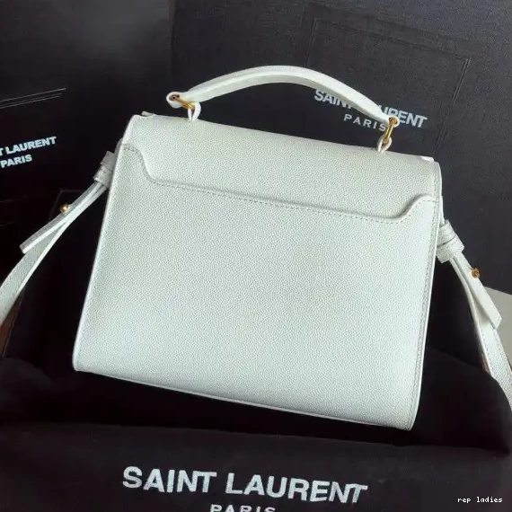 Repladies REP MINI DE BAG LEATHER TOP POUDRE YSL CASSANDRA EMBOSSED GRAIN IN HANDLE 0522